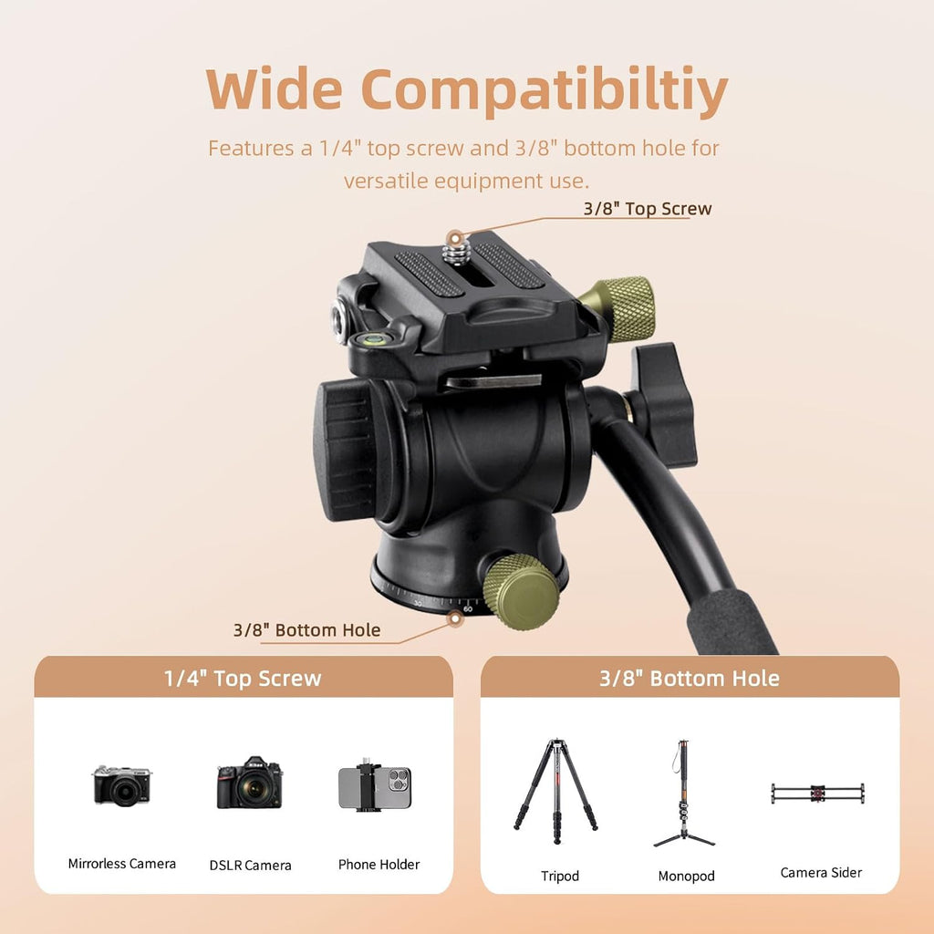 CH10L Carbon Fiber Mini Tripod, 28" with S1 Fluid Head Travel Stand | Compact Desktop Stand