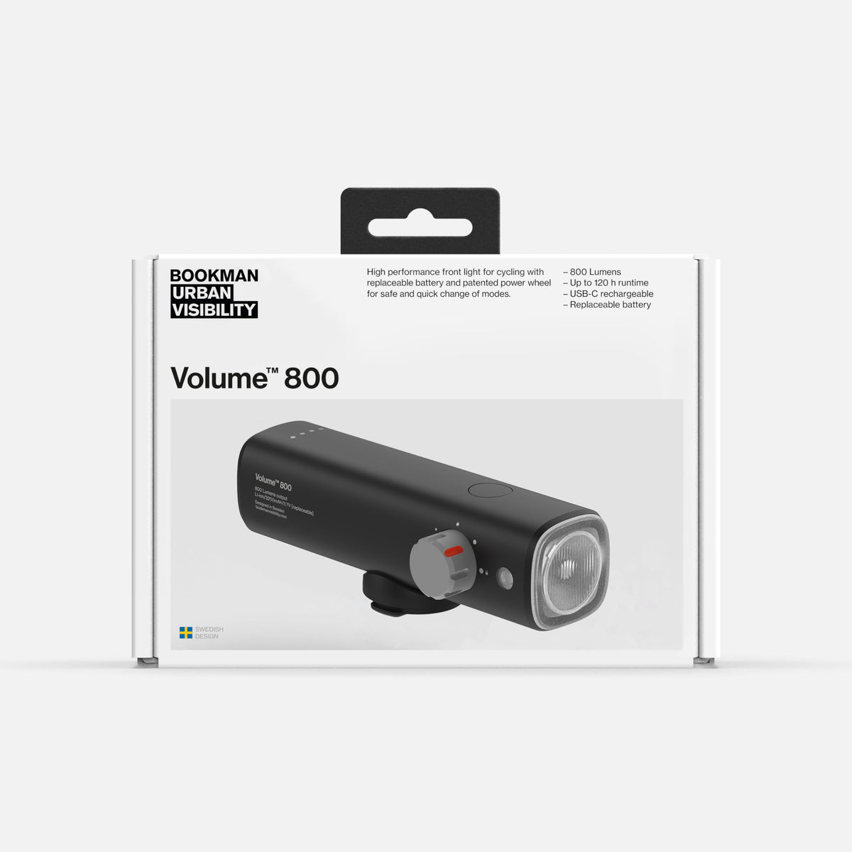 Bookman Volume 800 Rechargeable Bicycle Light | Black