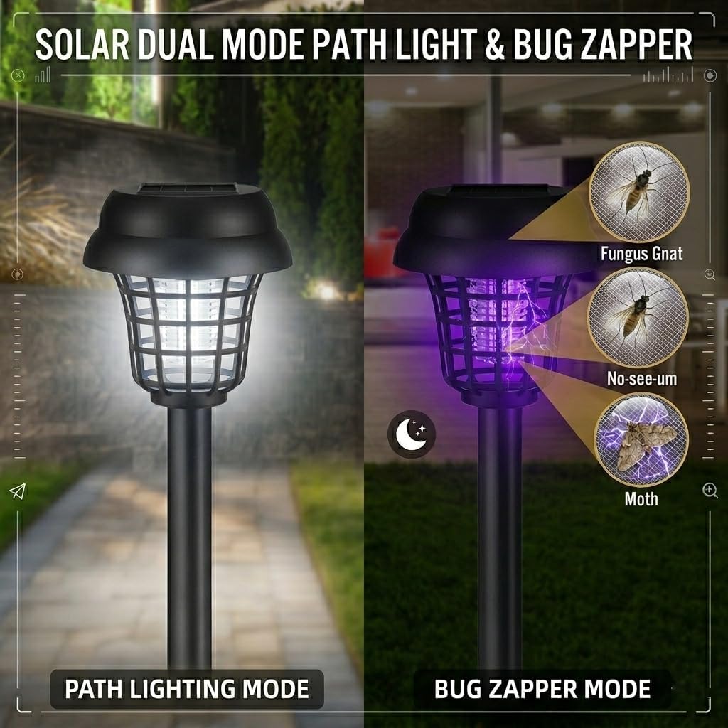 2026 Mosquito Repellent Outdoor Patio,4Pack Solar Bug Zapper Outdoor Mosquito Zapper for Small Flying Insect