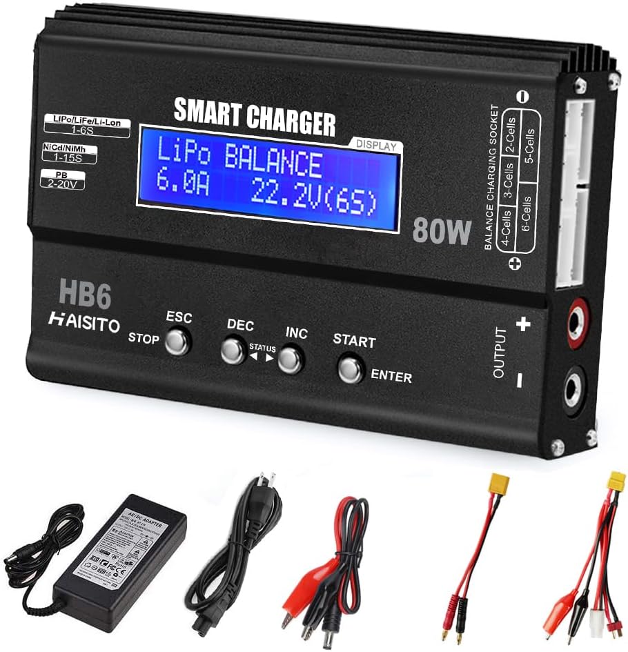 Lipo Charger H B6 RC Charger LiPo Battery Balance RC Car Charger Discharger for LiPo/Li-ion/Life Battery(1-6s)