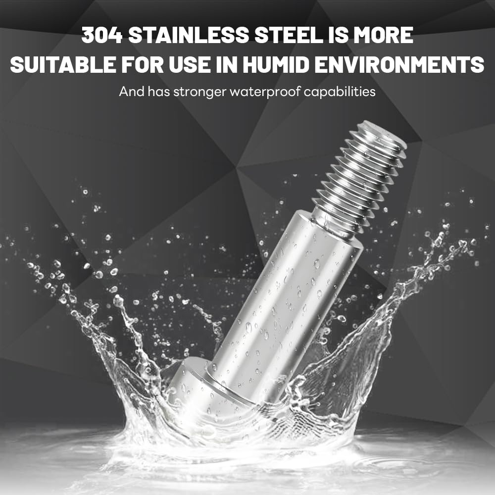 60pcs 304 Stainless Steel Shoulder Bolt M3 4mm Dia 5mm Length