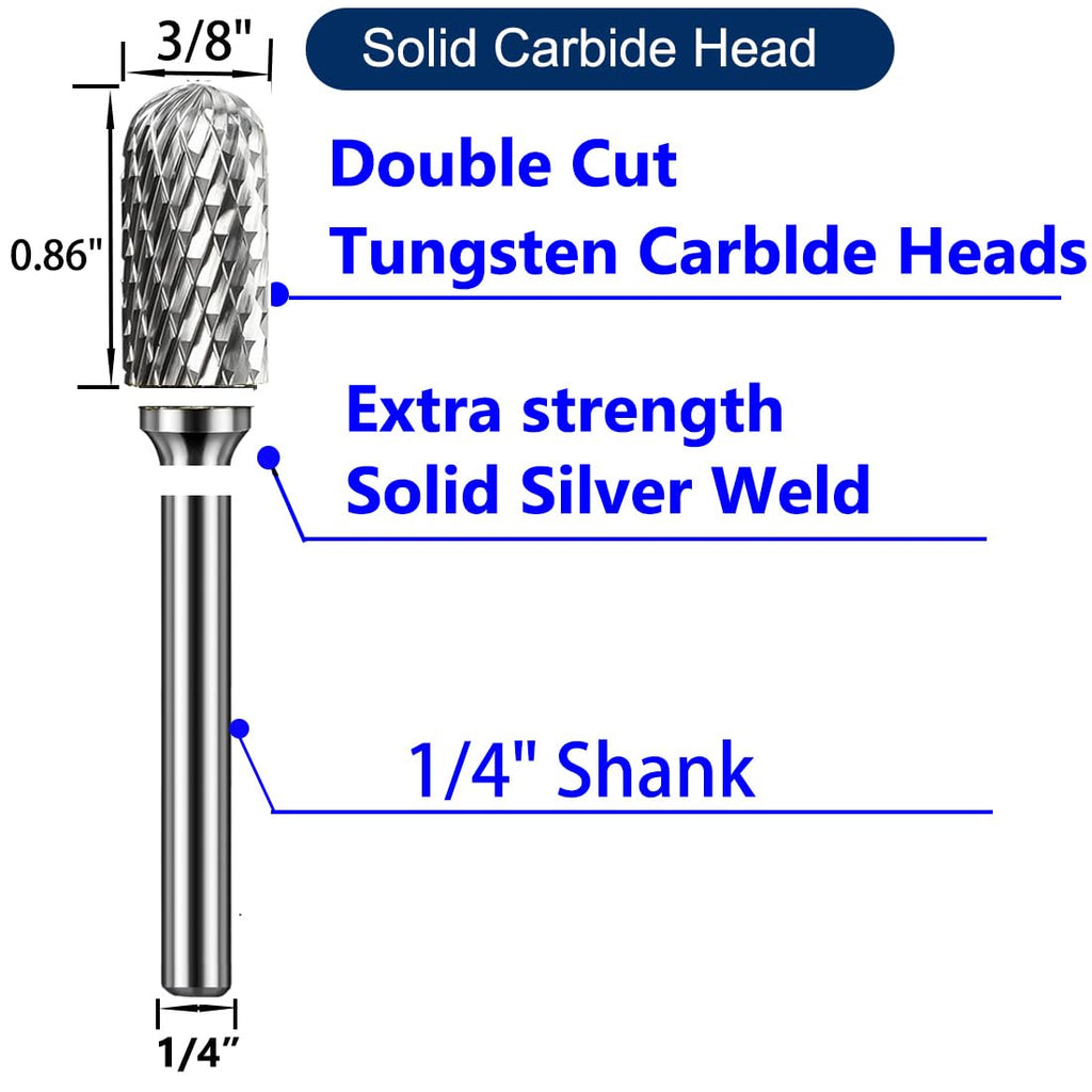 OSIDU Tungsten Carbide Rotary Burr Bit 1/4" Shank SC-3 Die Grinder Bits