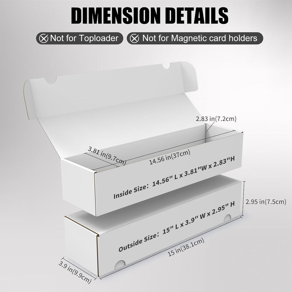 Trading Card Storage Box, 10-Pack 1100 Count White Corrugated Cardboard Box | Bulk Sports Storage Box for