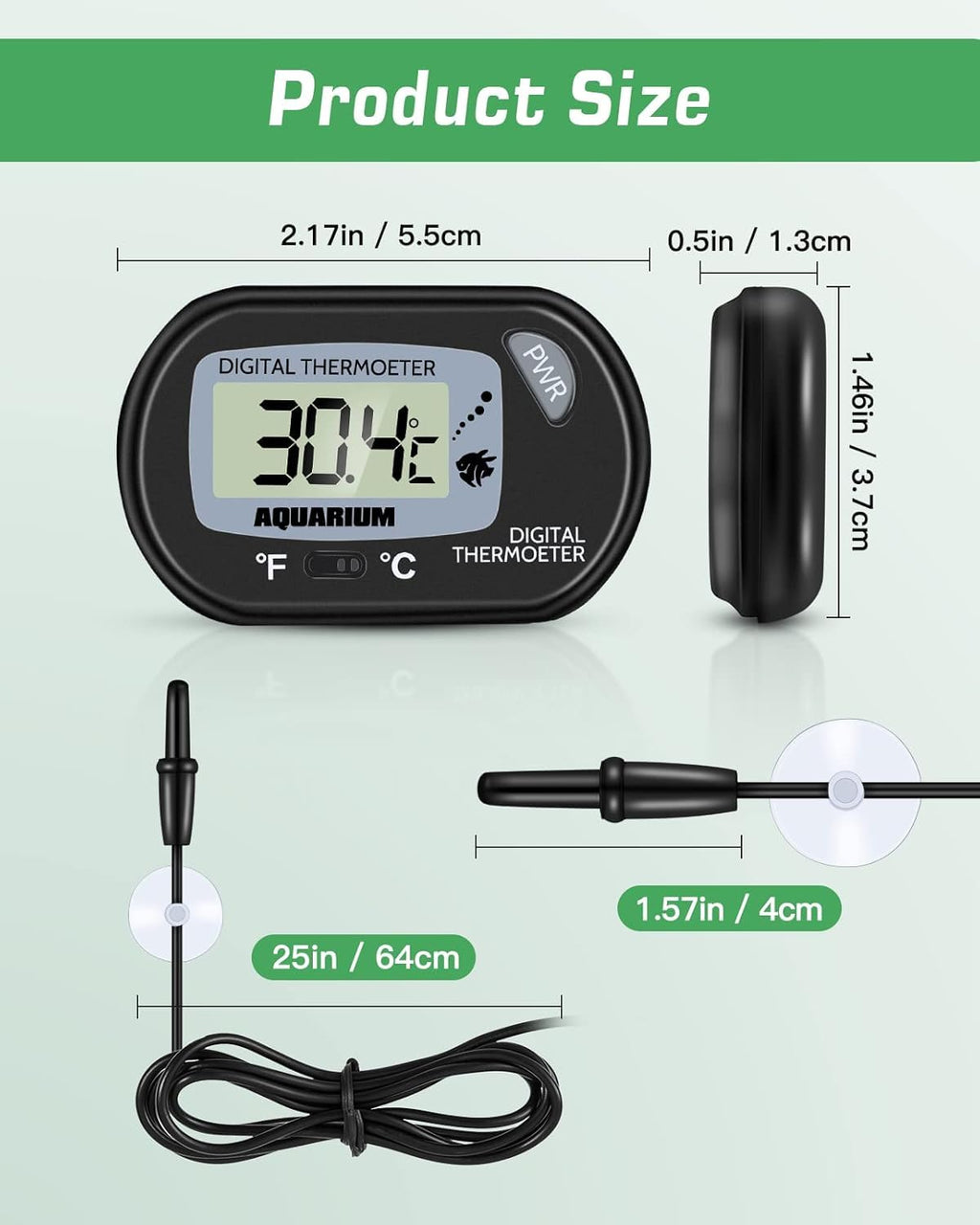 Petbank LCD Digital Aquarium Thermometer Fish Tank Water Terrarium Temperature
