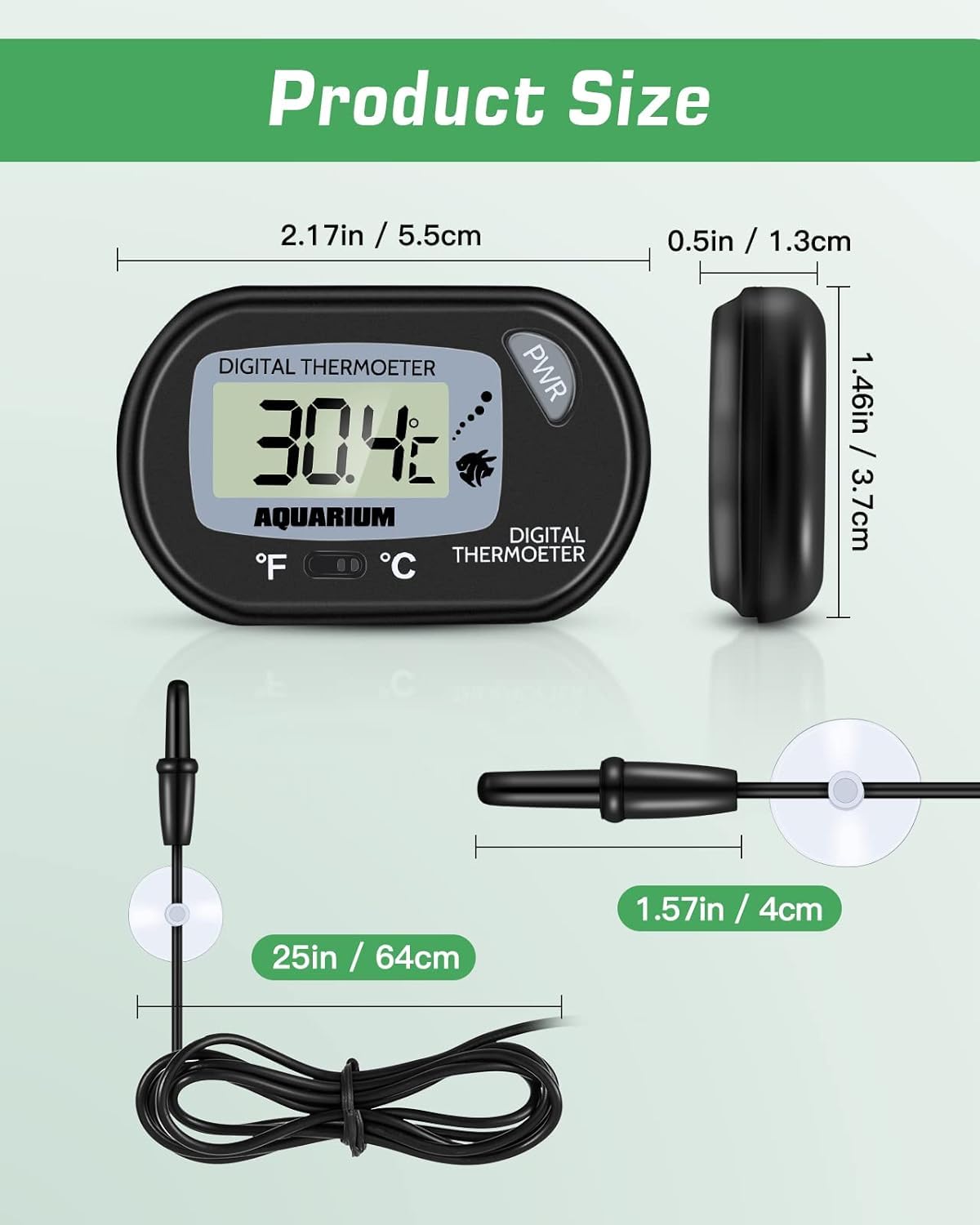 Petbank LCD Digital Aquarium Thermometer Fish Tank Water Terrarium Temperature