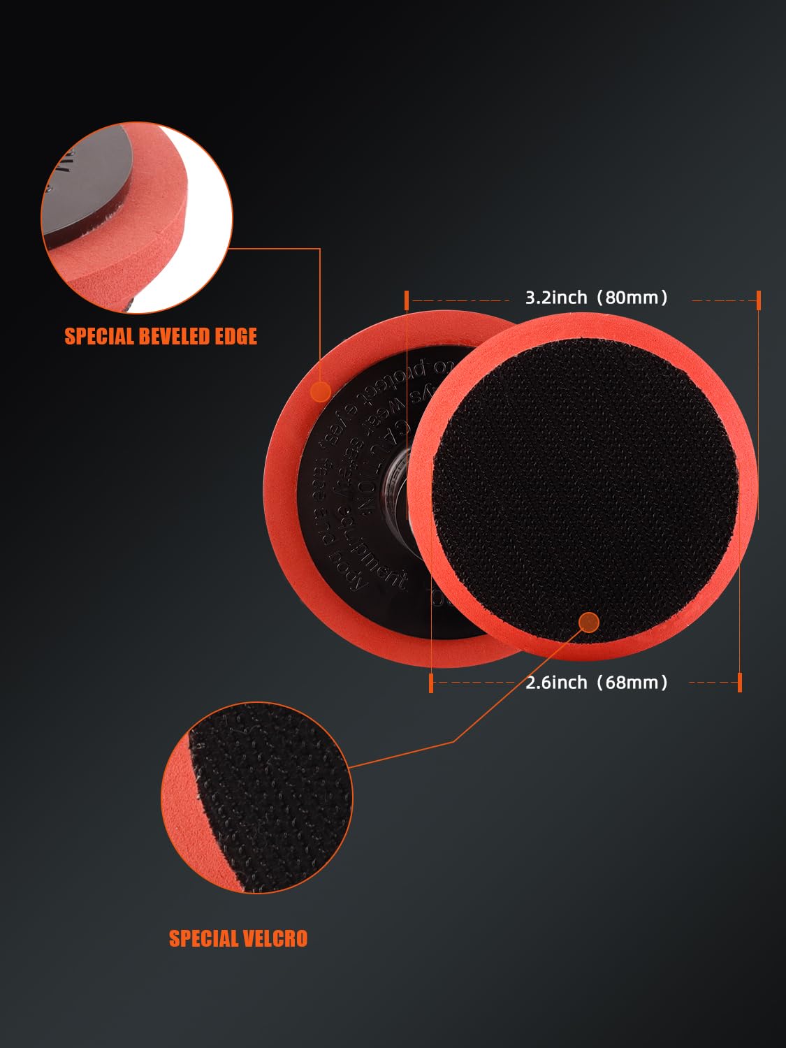 Wool Polishing Pad, 5Pcs 3"(75mm) 100% Natural Wool Buffing Pad with 1Pc Hook&Loop Backing Pad, 1Pc Extension Shank