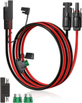 Solar Panel to SAE Adapter Cable, 10FT 10AWG MC4 to SAE Adapter | Solar Extension Cable with Fuse/SAE Polarity