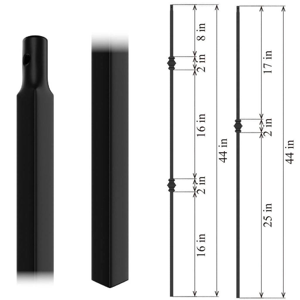 1/2 inch Wrought Iron Balusters Square Balusters for Staircase Interior