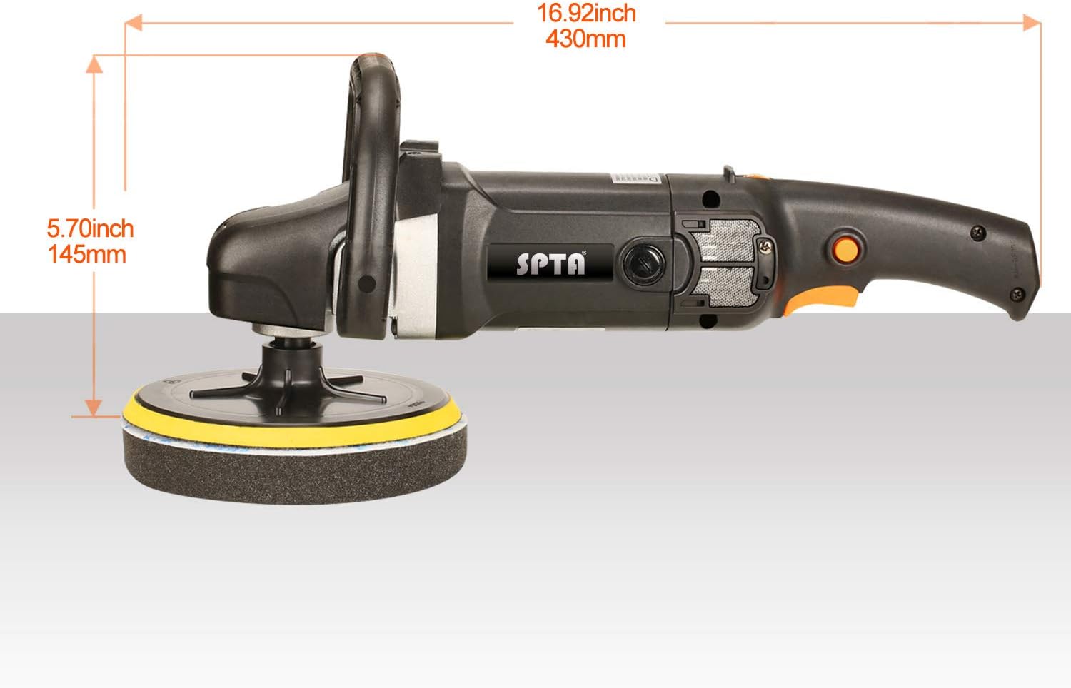 Buffer Polisher, SPTA 7 Inch 180mm Rotary Polisher Car Polisher Electric Polisher RO Polisher & Polishing Pads Set