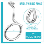 Blulu 100 Pcs Bridle Rings, 2 Inch Low Voltage Wire Cable Rings