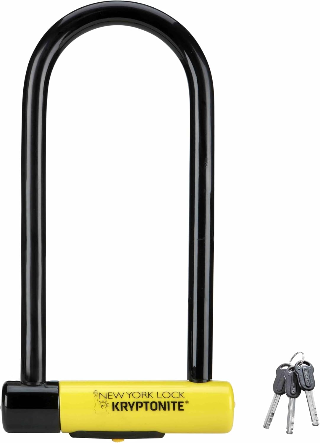 New York Long Shackle Bike U-Lock, Heavy Duty Anti-Theft Security Bicycle Lock Sold Secure Gold, 16mm Long Shackle