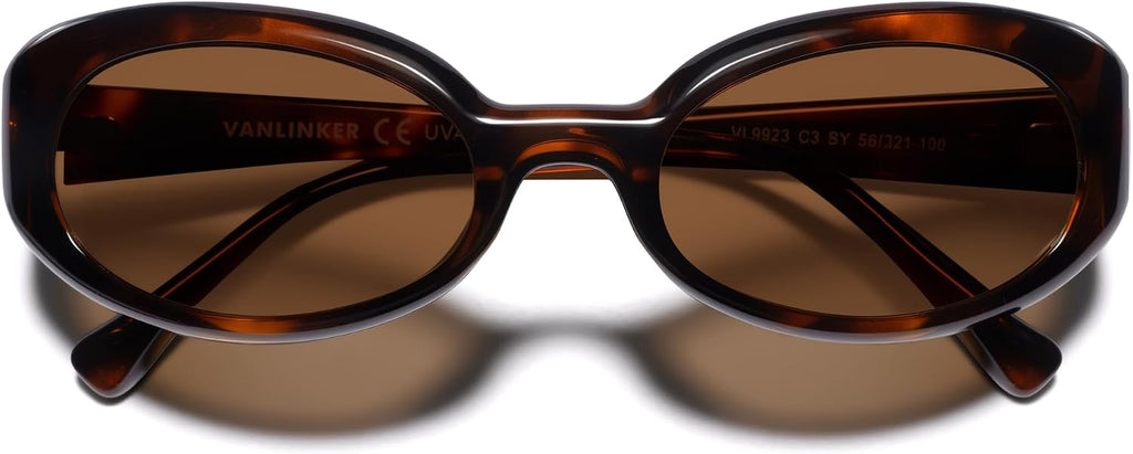 Wrap Around Y2K Oval Polarized Sunglasses for Women Men VL9923 | Retro 90s Shades
