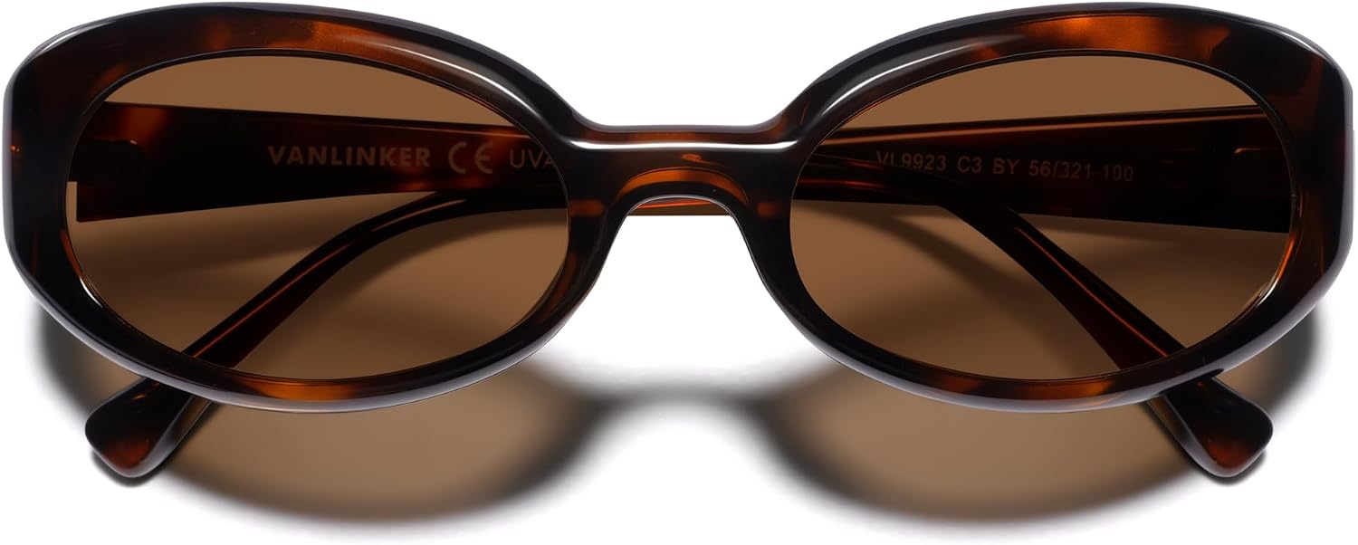 Wrap Around Y2K Oval Polarized Sunglasses for Women Men VL9923 | Retro 90s Shades