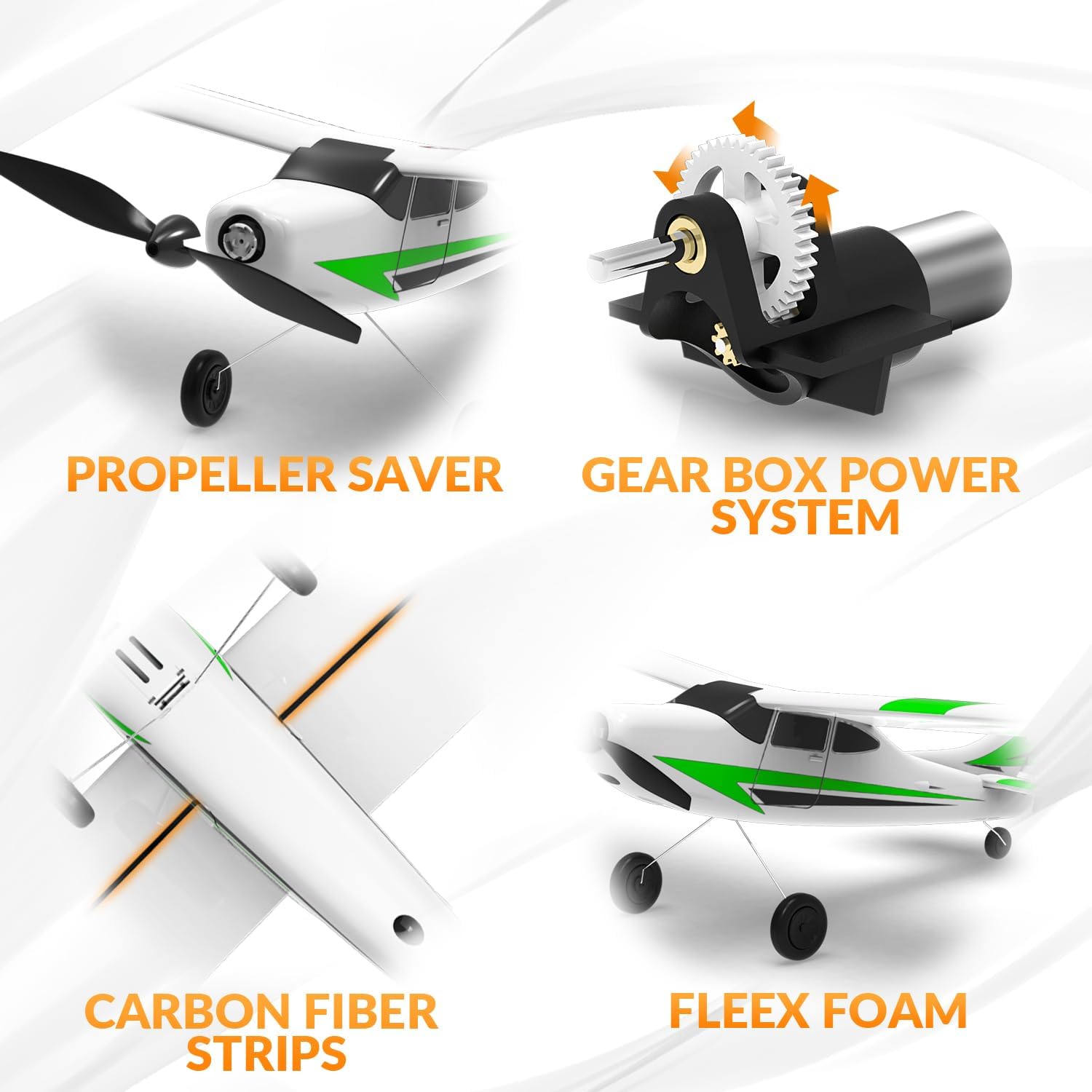 RC Plane, 3 Channel Remote Control Plane for Beginners & Adults | Trainer RC Airplane, Prop Saver, 6-Axis Gyro