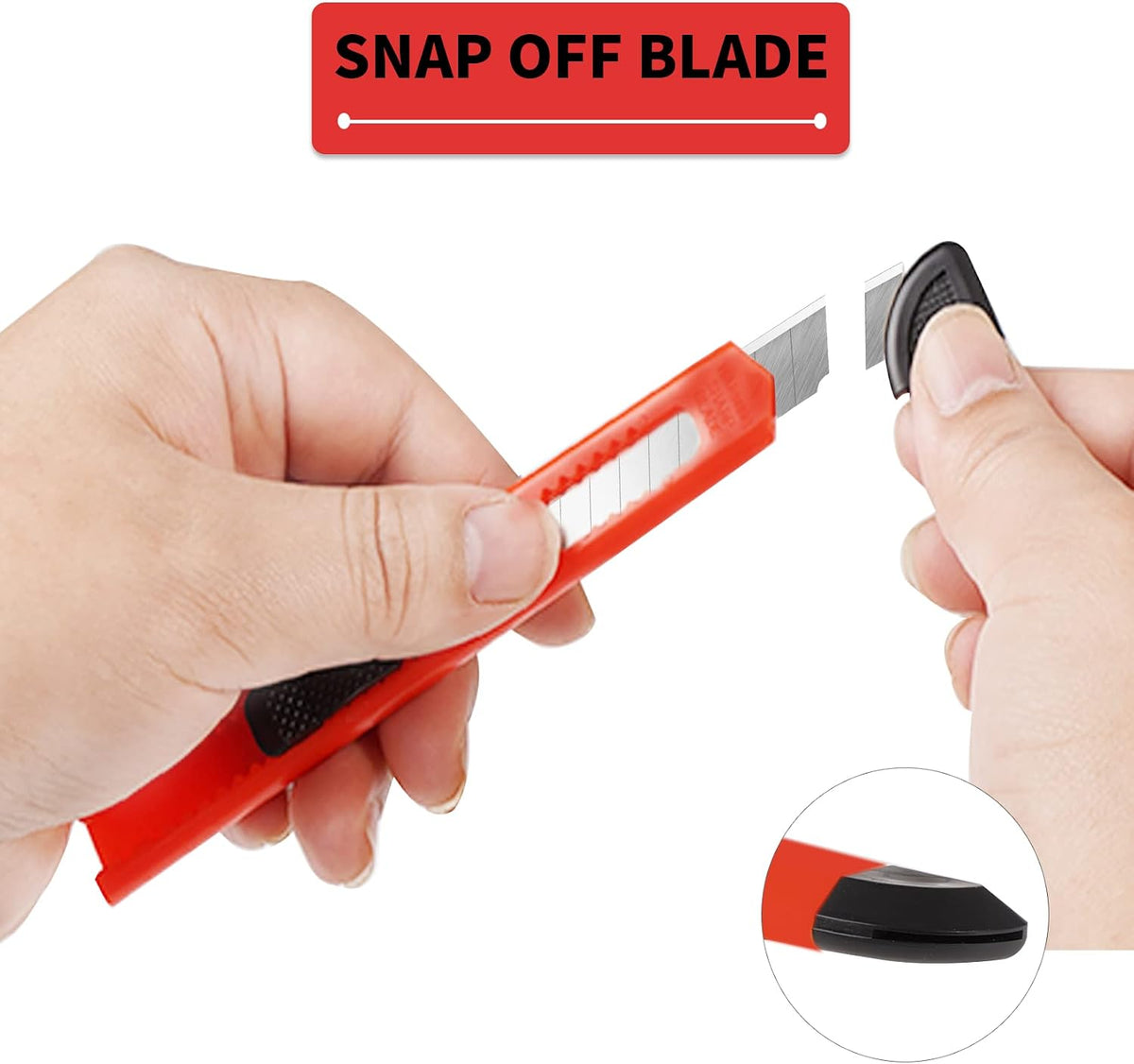 8 Pack Box Cutter Retractable Utility Knife, 9mm Wide Blade
