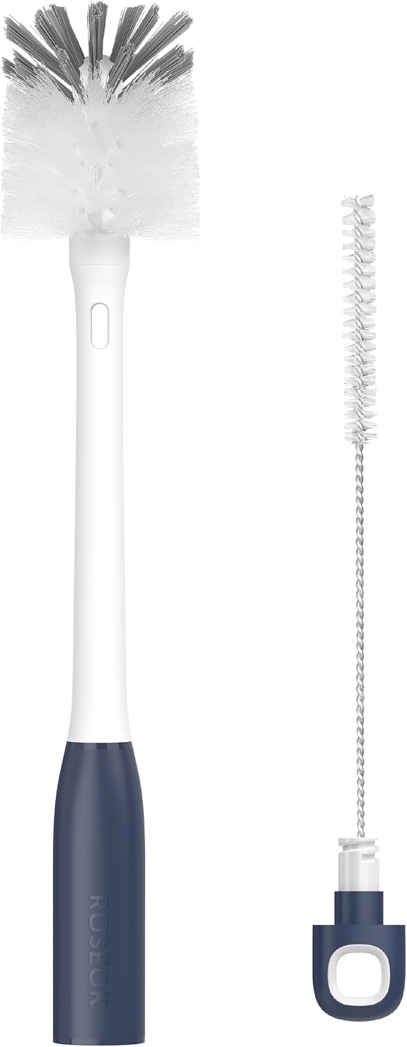 Bottle Brush with Straw Cleaner Brush, 2 in 1, Nylon Bristles | Water Bottle Brush for Cleaning Glass, Sports Bottle