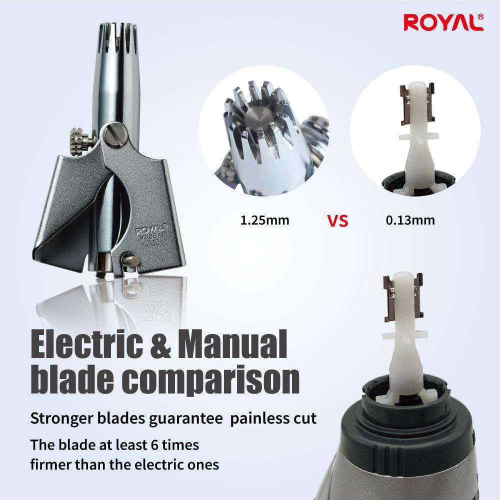 Birdie Manual Nose Hair Trimmer for Men, Made in Korea Battery Free Painless Water Resistant Nose Trimmer with 12