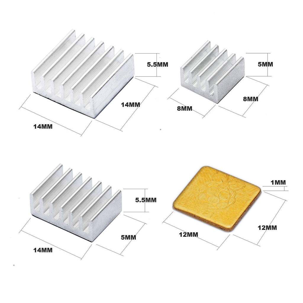 60 PCS Raspberry Pi 4 Heatsink Kit for Raspberry Pi B B+ 2/3/4/5