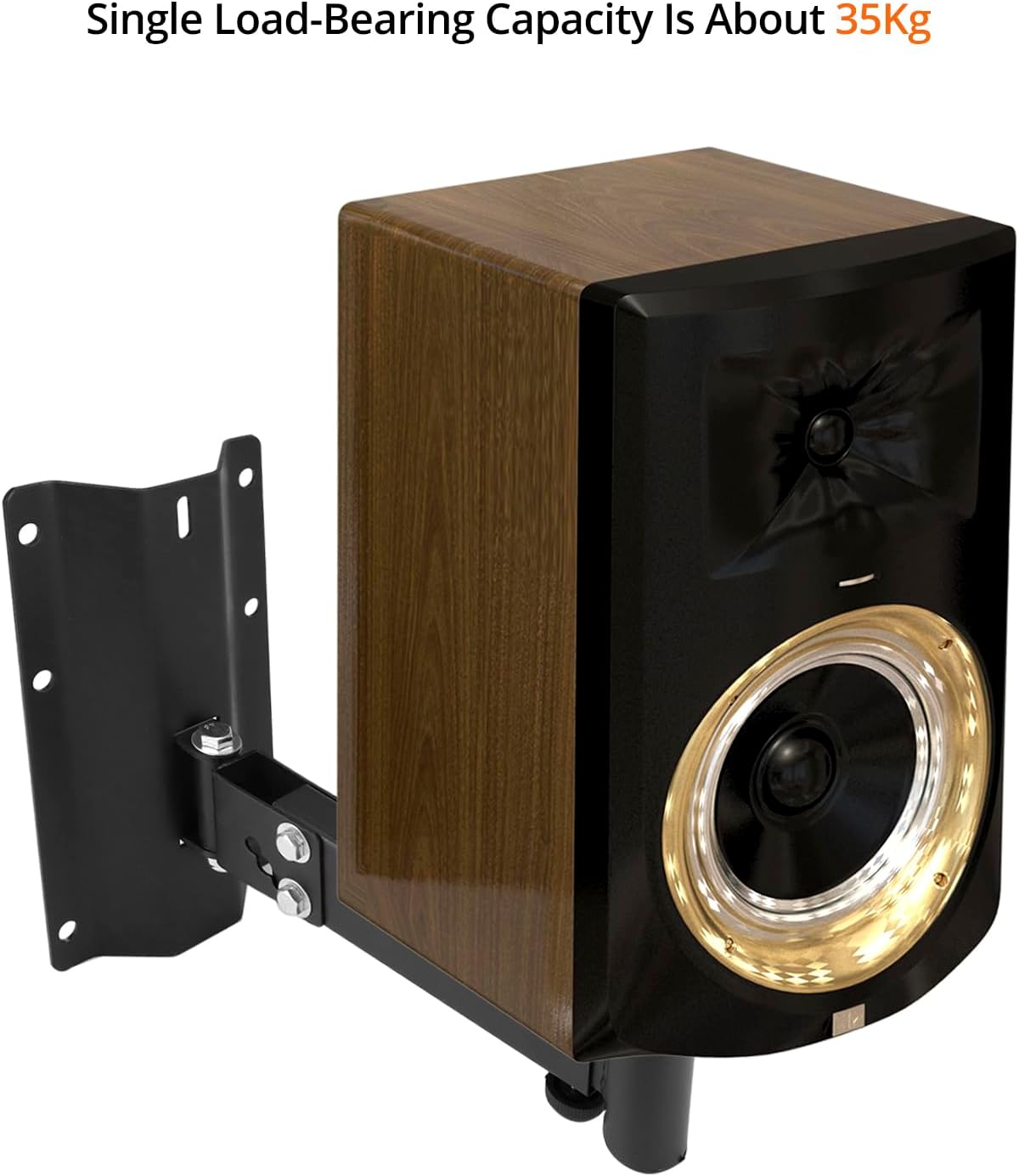 Heavy-Duty Speaker Brackets, 2 Pack DJ & PA Speaker Bracket, Wall Mount Speaker Stand, Adjustable PA Speaker Mount
