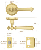 6 Pack Brushed Gold Passage Interior Door Handles