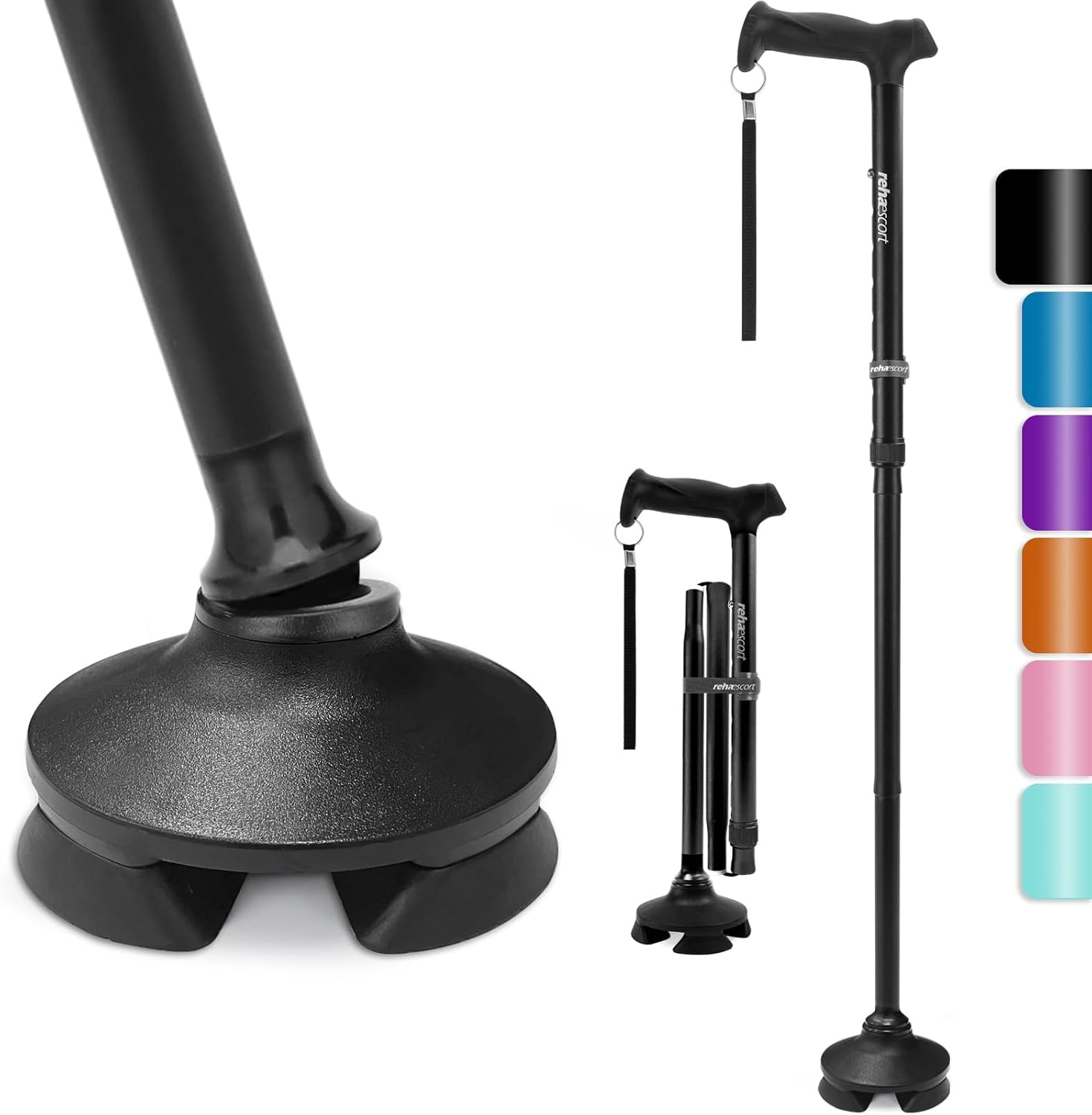 Walking Cane for Men & Women - Folding, Adjustable, Lightweight, Walking Canes for Seniors Balance, Free Standing