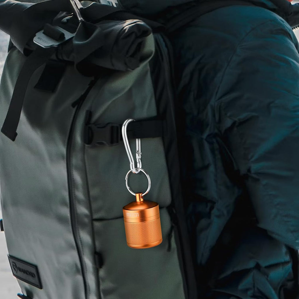 Keychain Pill Holder, Box, Aluminum, Waterproof Container, Pill Organizer for Outdoor Travel Camping, Size: 1.6 x 1.6