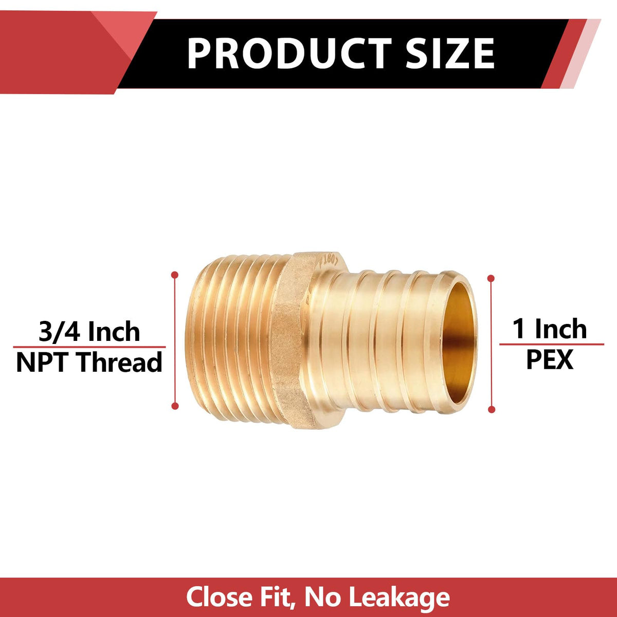 100-PACK EFIELD Pex Fitting,1" x 3/4"NPT Male Adapter(PEX1807029-100)