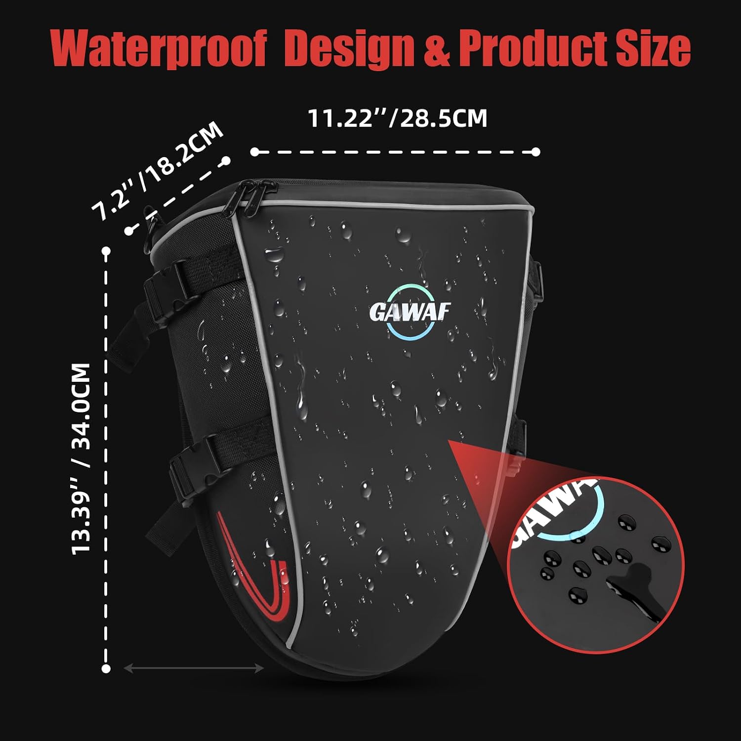 Motorcycle Tail Bag, Upgrade 15L Waterproof Sports Motorbike Rear Seat Bag with Shoulder Strap, Motorcycle Tank Bag