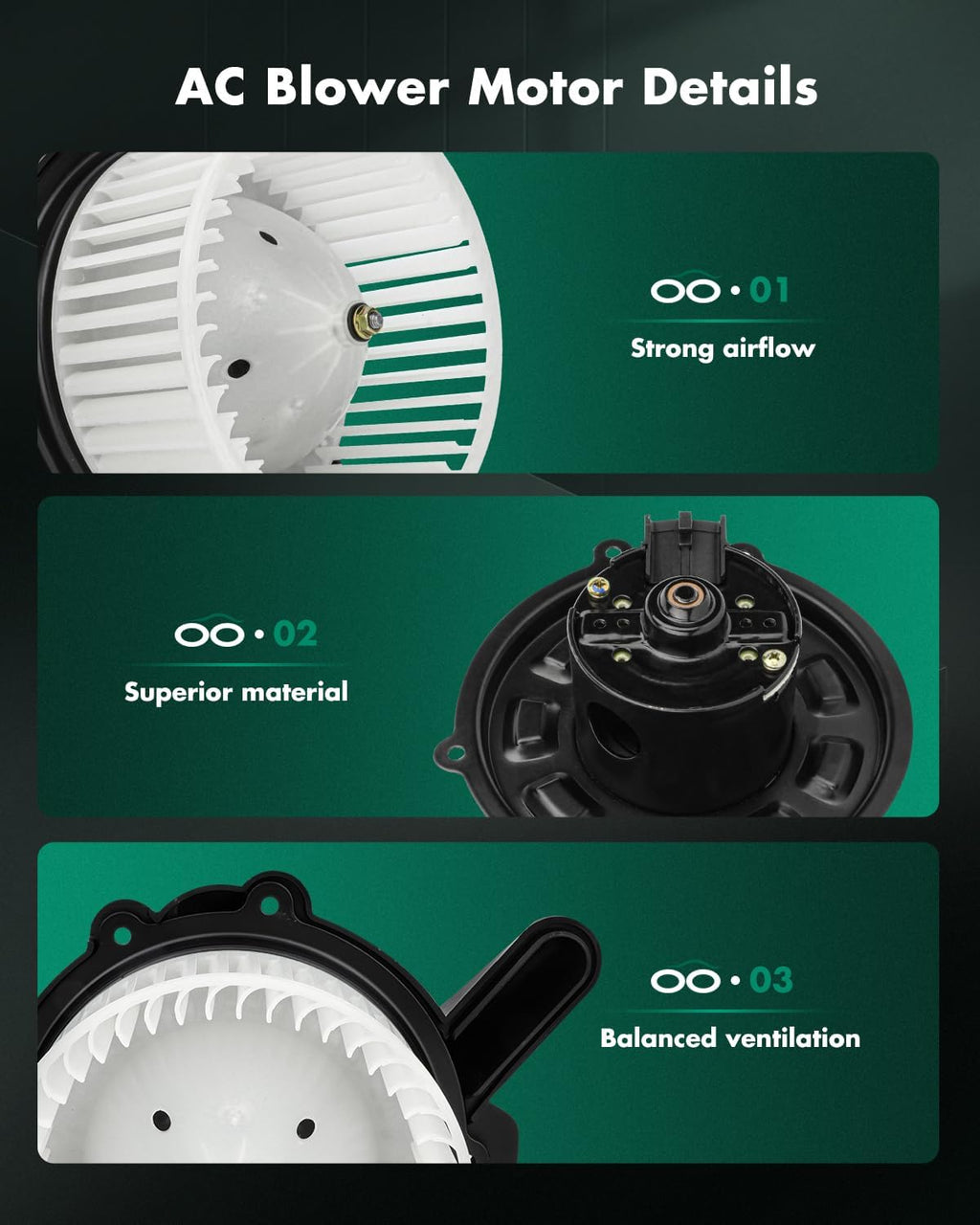 SCITOO HVAC Heater Blower Motor with Fan Cage Front 700016