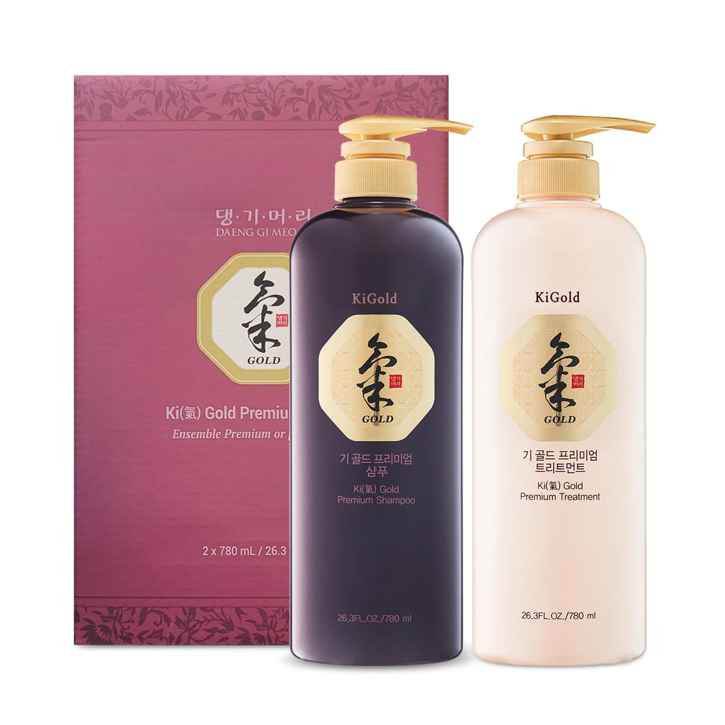 Ki Gold Premium Shampoo and Treatment Set, Promotes Healthy Hair Growth, Scalp Stimulant, Prevents Hair Loss, 26.3 FL