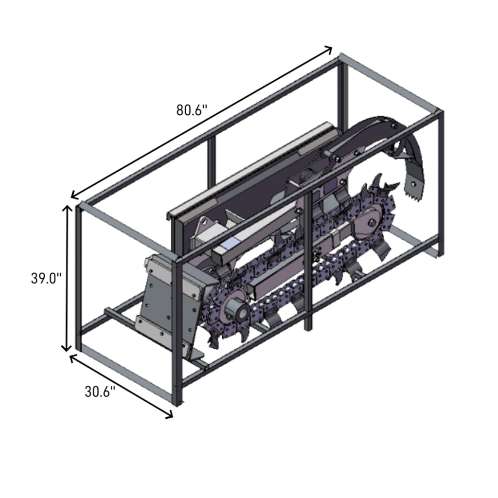 Mini Hydraulic Trencher Skid Steer Attachment 5.85" Cutting Width