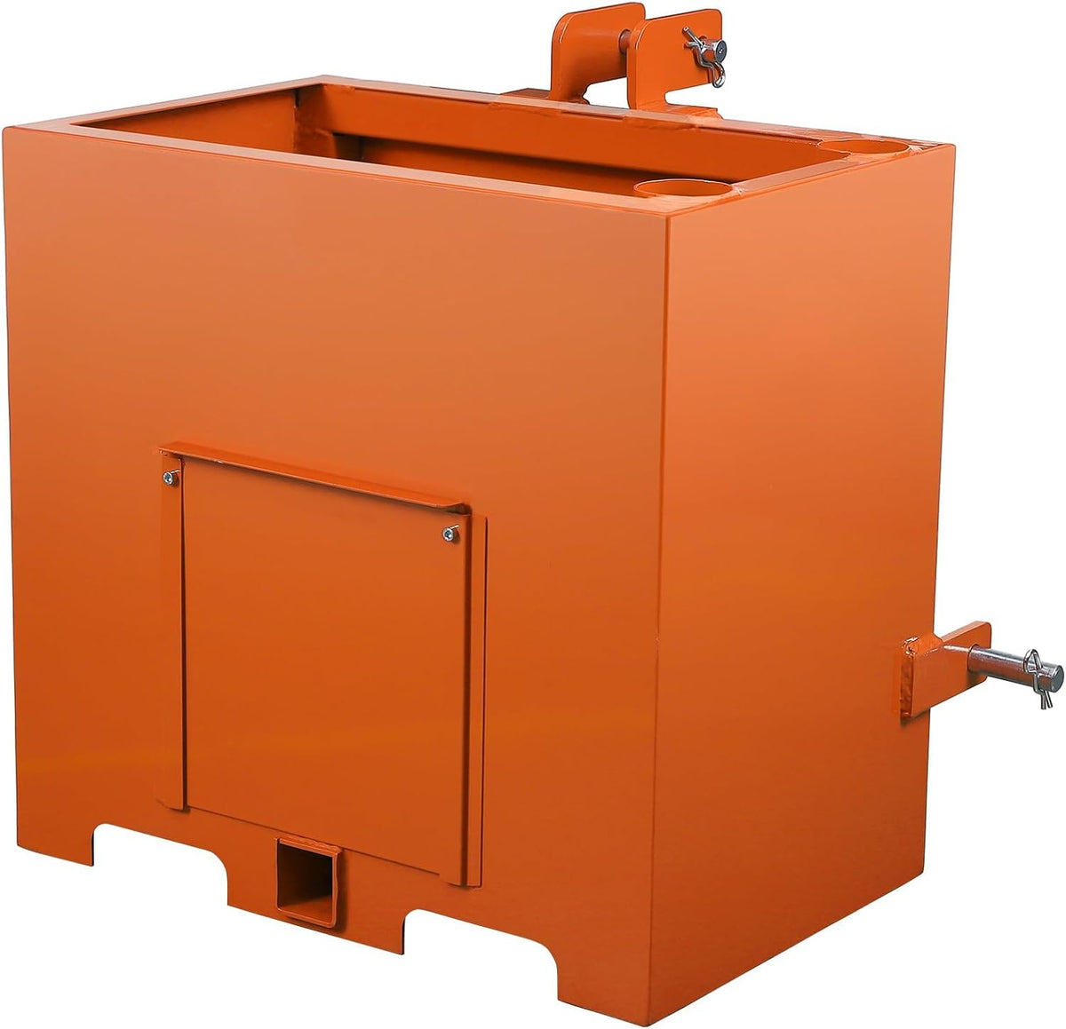 Ballast Box for Tractors, 800 Lb Load Capacity, 5 Cu.ft Heavy-Duty Steel Ballast, Fits Category 1 3-Point Hitch with