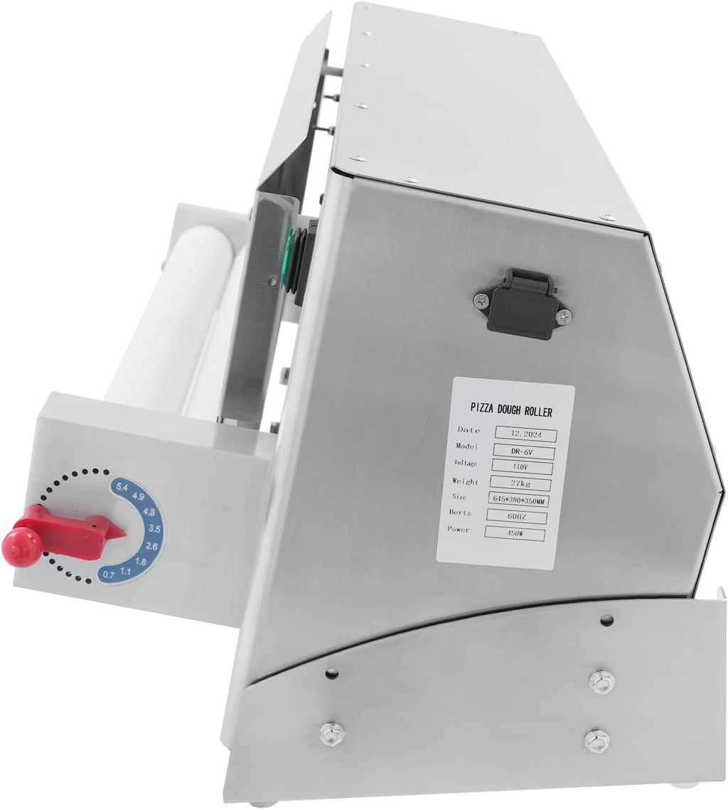 450W Electric Pizza Dough Roller Sheeter, Commercial Dough Press with Foot Switch for 3-18 Inch Pizzas, Electric