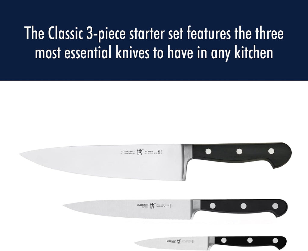 Classic 3-Pc Starter Chef Knife Set, Razor-Sharp German Engineered