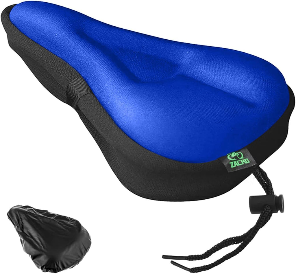 Zacro Bike Seat Cushion - Gel Padded Cover for Men Women Comfort, Extra Soft Exercise Bicycle Compatible with Peloton, Stationary or Cruiser Seats