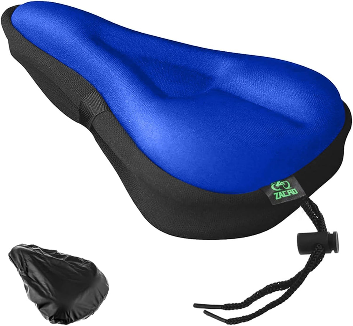 Zacro Bike Seat Cushion - Gel Padded Cover for Men Women Comfort, Extra Soft Exercise Bicycle Compatible with Peloton, Stationary or Cruiser Seats