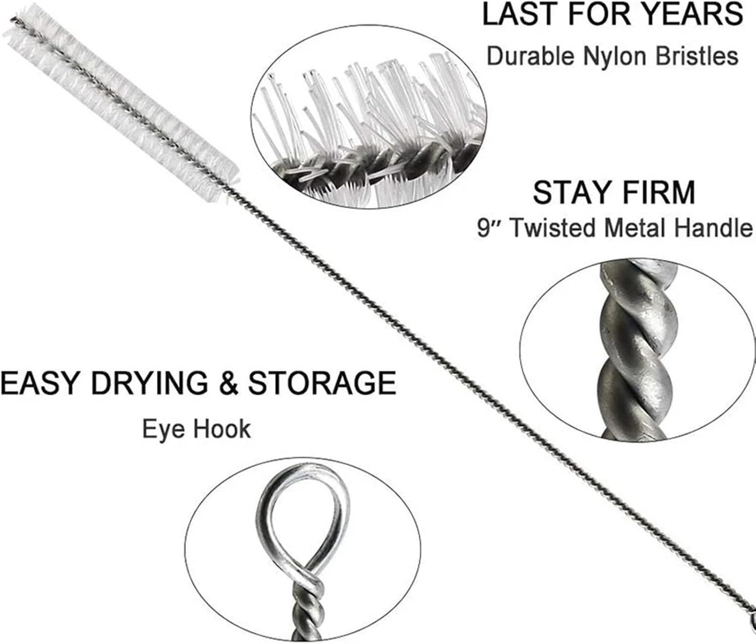 Home & Brewing 35cm Spring Load Beer Bottle Filler Kit,Bottling Bucket Spigot &Brush & 1M Hose,Stainless Steel Wine
