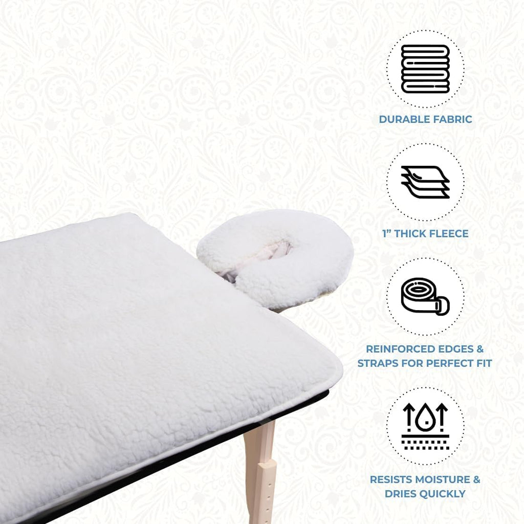 ForPro Premium Fleece Massage Pad Set, Extra Soft, Hypoallergenic, for Massage Tables, Includes Pad and Face Rest