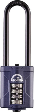 Heavy Duty Padlock (CP40/2.5) - Toughest Extra Long Shackle - 4 Wheel Combination Padlock - Alloy Steel for Corrosion