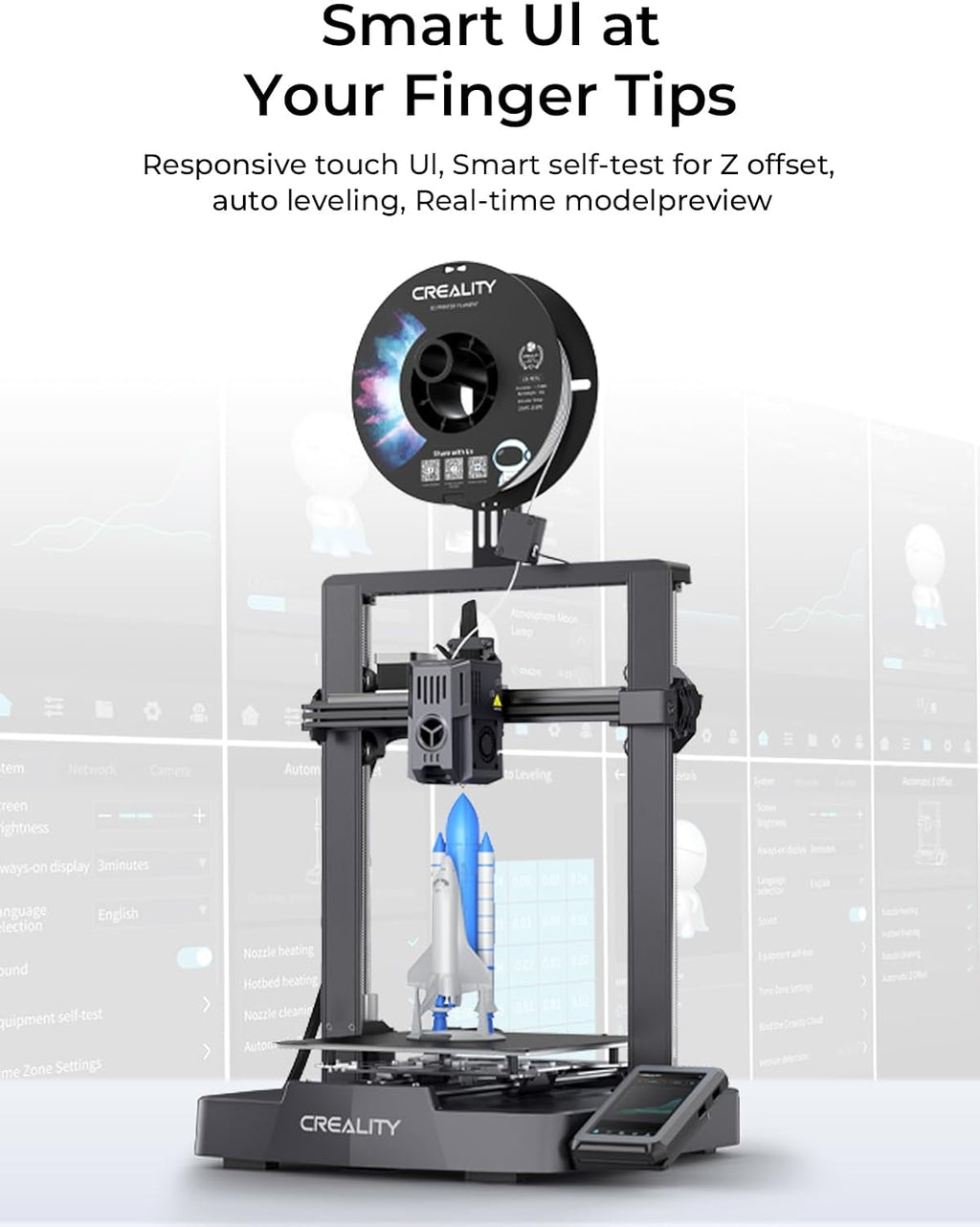 Ender-3 V3 KE 3D Printer, 500 mm/s High-Speed Printing with Auto-Leveling, Sprite Direct Extruder Supports 300℃