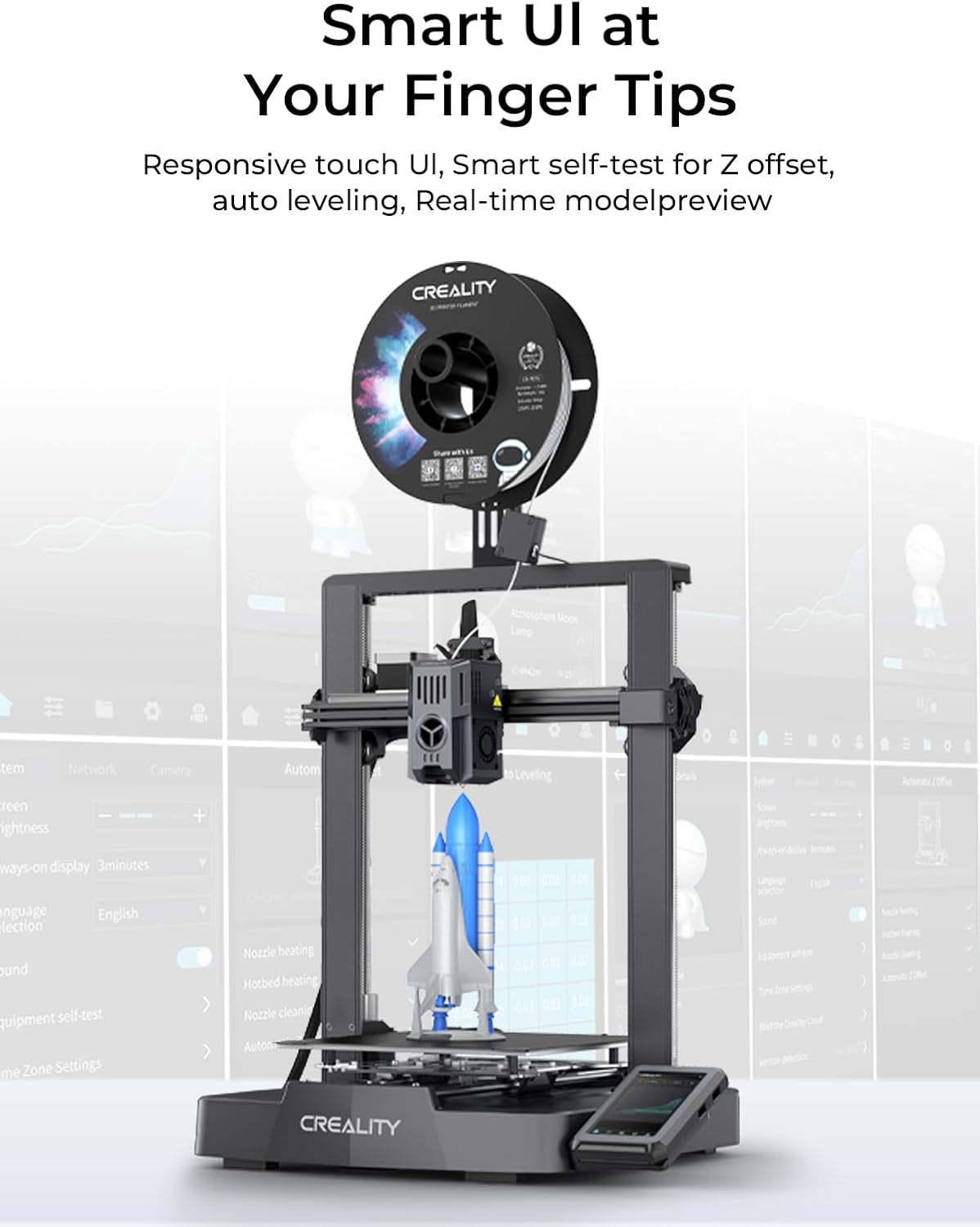 Ender-3 V3 KE 3D Printer, 500 mm/s High-Speed Printing with Auto-Leveling, Sprite Direct Extruder Supports 300℃