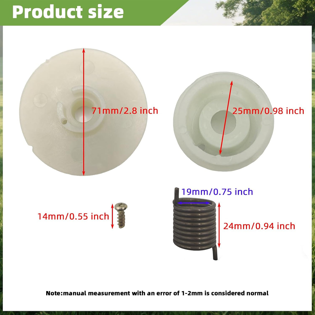 Chainsaw Recoil Starter Pulley Spring Kit Replacement Part 530071966