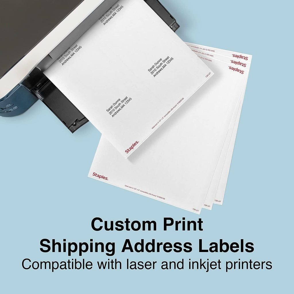 Shipping Labels, 3.5x5 Inch, White, Laser/Inkjet, 4/Sheet