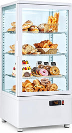 2.0 Cu.Ft. Countertop Bakery Display Refrigerator with LED Lighting, Rear Sliding Door, Air-Cooling, and Automatic