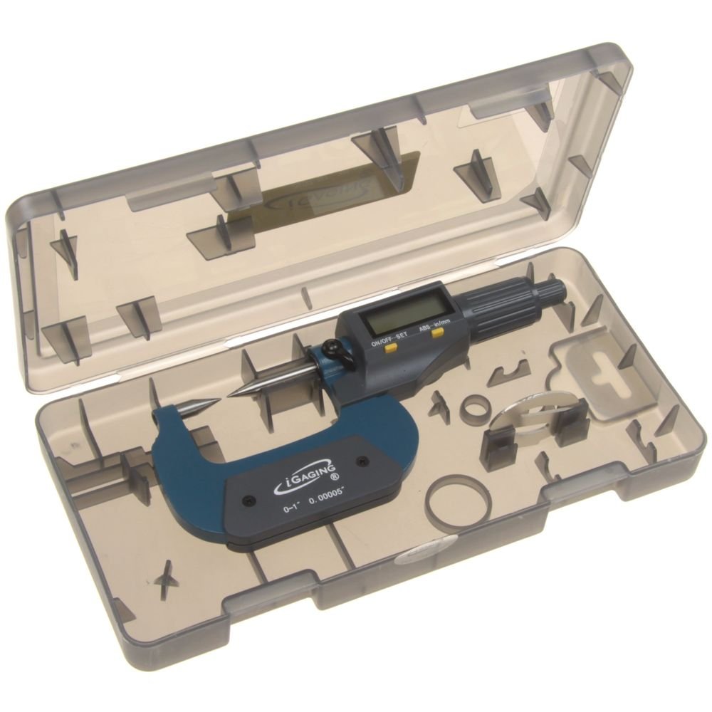 iGaging Digital Micrometer w Data Output 0-1"/0.00005"/0.001mm Double Point