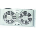 Dual 8" Blade Twin Window Fan with LED One Touch Thermostat Control