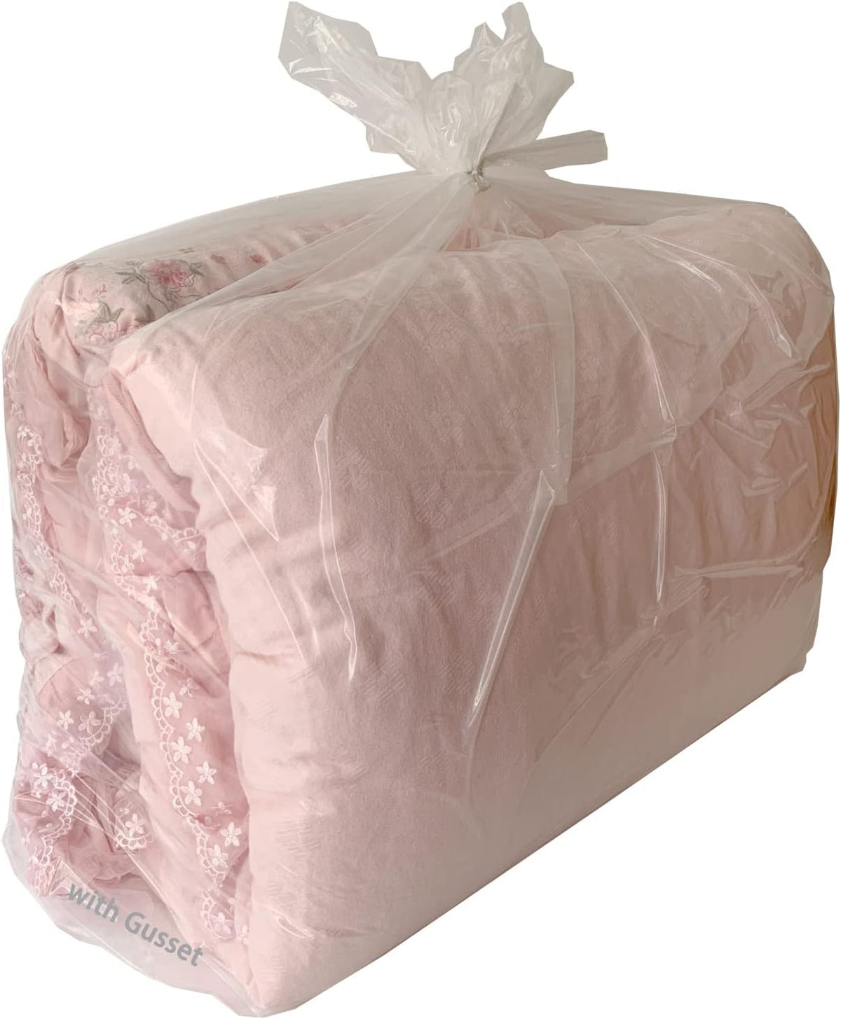 20 Pcs 30 x 40 inch 1.4 Mil Large Clear Plastic Flat Open Poly Bags(with Bottom Gusset) + 20 Pcs Ties
