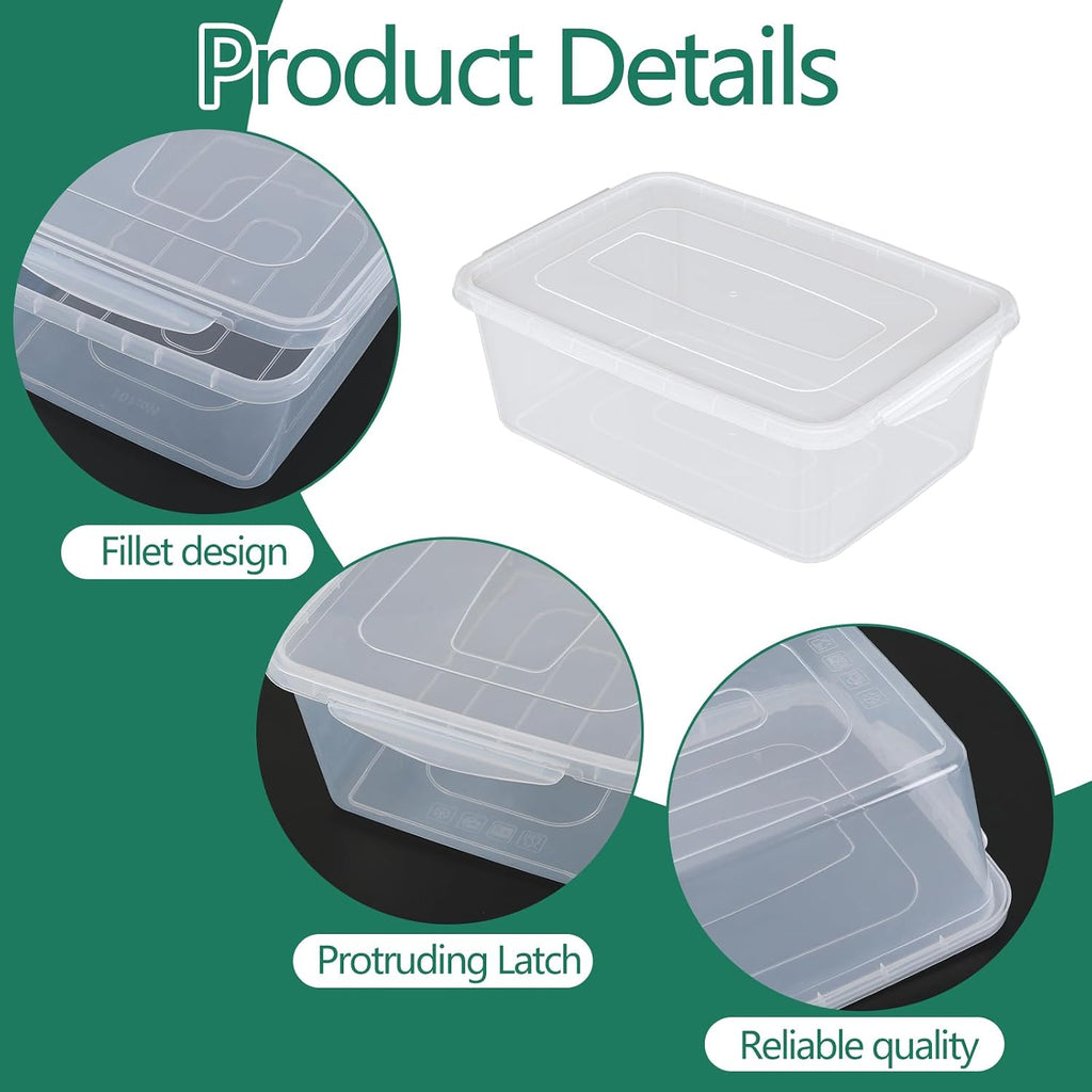4-Pack 14 L Clear Dough Proofing Box, Food Pizza Storage Container
