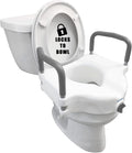 E-Z Lock Raised Toilet Seat with Handles, 4.5 Inch Toilet Seat Riser with Arms, Toilet Riser Fits Most Toilets