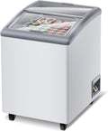5.5 Cu.Ft Commercial Ice Cream Freezer Display Case Chest Freezer Restaurant Gelato Dipping Cabinet with 2 Large